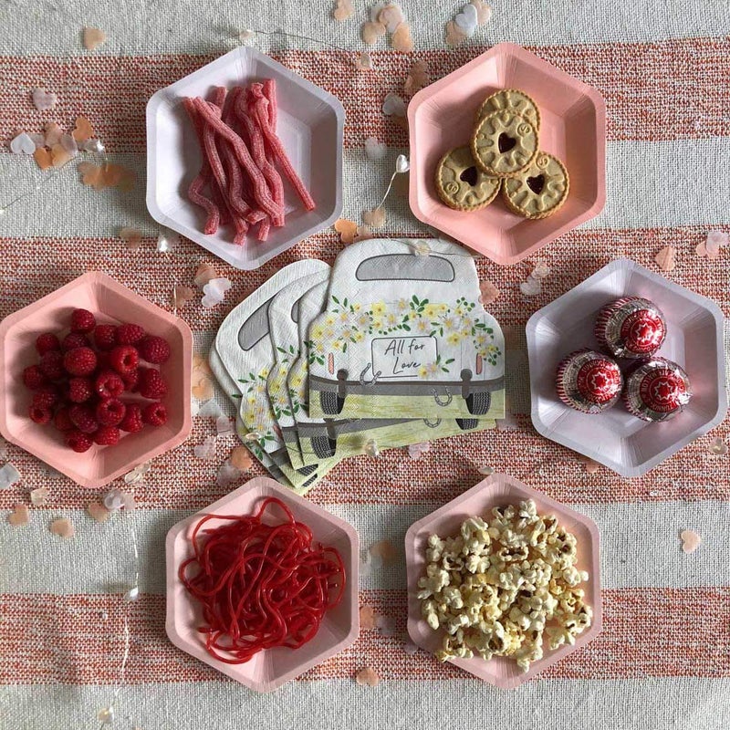 Talking Tables We Heart Pastel Small Hexagonal Matte Disposable Plates, 12 count, for a Birthday Party or Celebration, Multicolor - Image 4