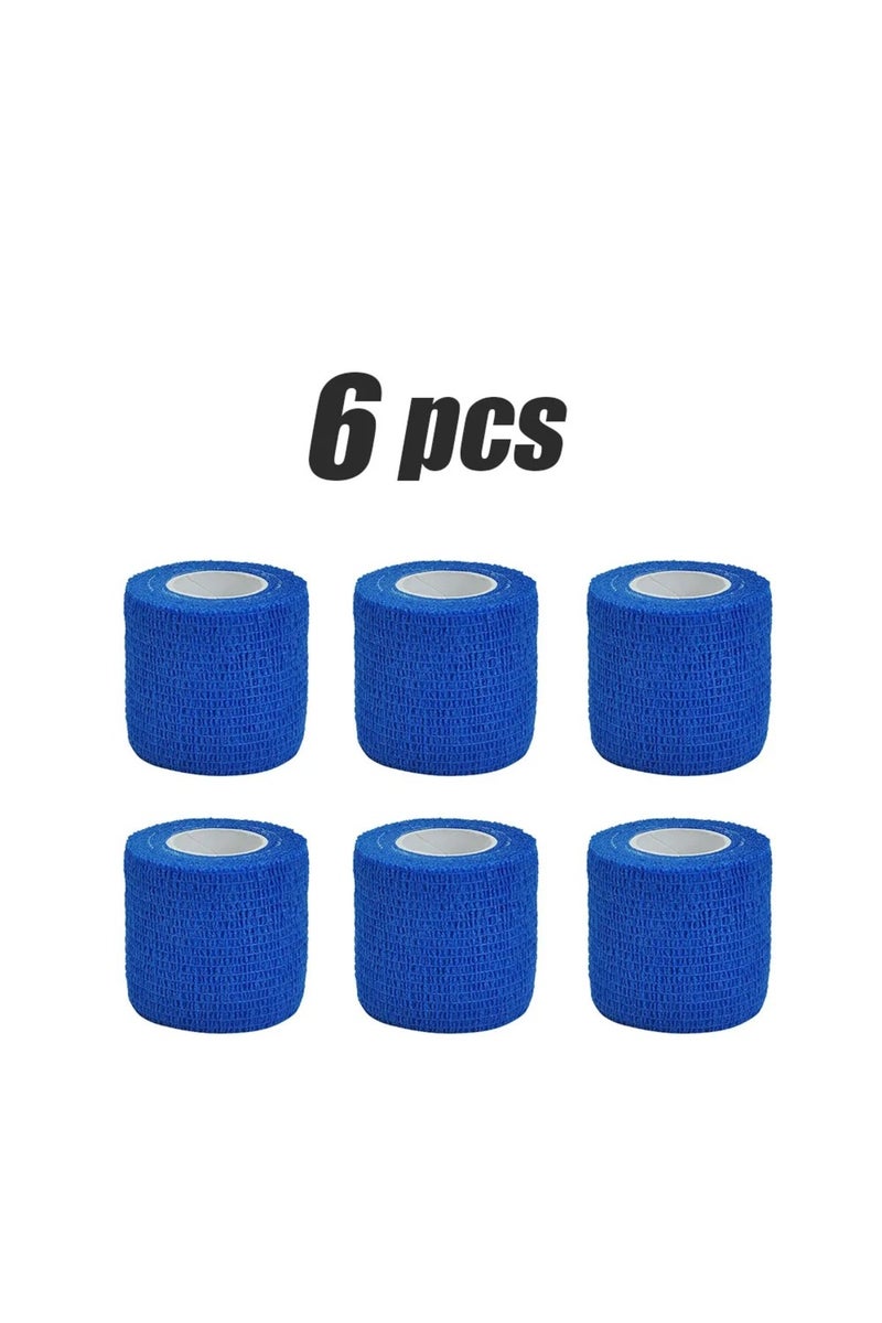 10cmX4.8m 6pcs Blue 4.8-meter sports self-adhesive elastic bandage breathable sports wrap bandage fo