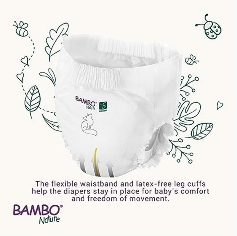 BAMBO NATURE بامبو ناتشر بنطلونات تدريب متميزة، سحب لأعلى، بنطلونات تدريب مريحة مع علامة بيئية، بنطلونات حفاضات تدريب، آمنة ومريحة، بنطلونات غير ملحوظة ليوم نشط ونوم مريح - الحجم 5 / XL، 19PK - Image 2