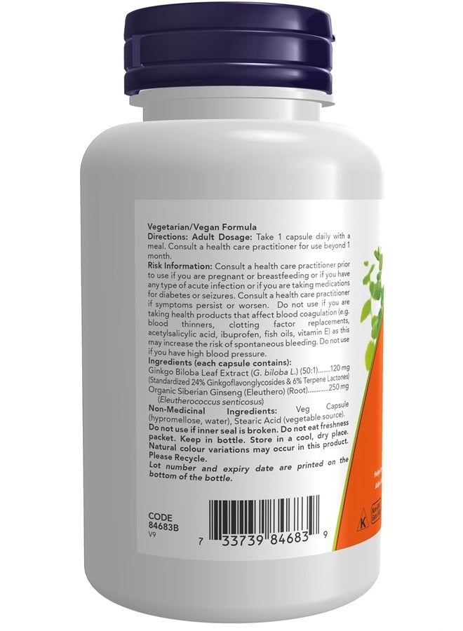 Now Ginkgo Biloba Capsules 120Mg 100'S
