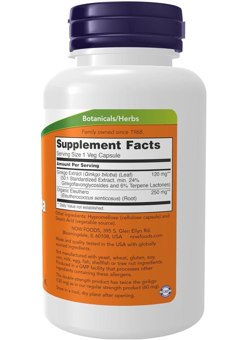 now - Ginkgo Biloba 120 mg, 100 Veg Capsules - Image 1