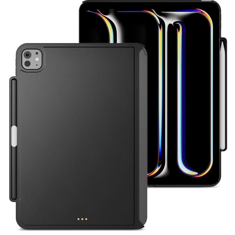 MAGEASY CoverBuddy for M3/M2 iPad Air 11â€ (2024-2025) - iPad Air Case Compatible with Magic Keyboard, Enhanced Thickness & Heat Dissipation, with Pencil Holder - Black (5.0 Leather) - Image 1