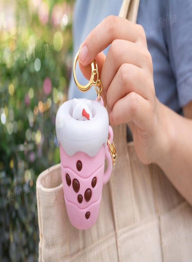 Definite Pop Up Keychain Cute Cartoon Soft Rubber Key Ring for Bags Keys Purse, 6cm, for Kids Girls (Pink Cappuccino) - Image 5