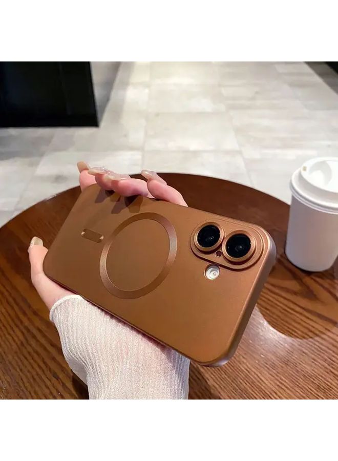 Golden Matte iPhone 17 Pro Max Shockproof Magnetic Case Protective Shell - Image 5