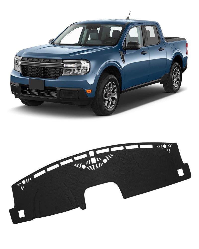 FIILINES Dash Cover for Ford Maverick 2022-2025, Dashboard Cover Mat for Maverick Accessories Sunshade Nonslip Mesh Protector No Glare Black - Image 1