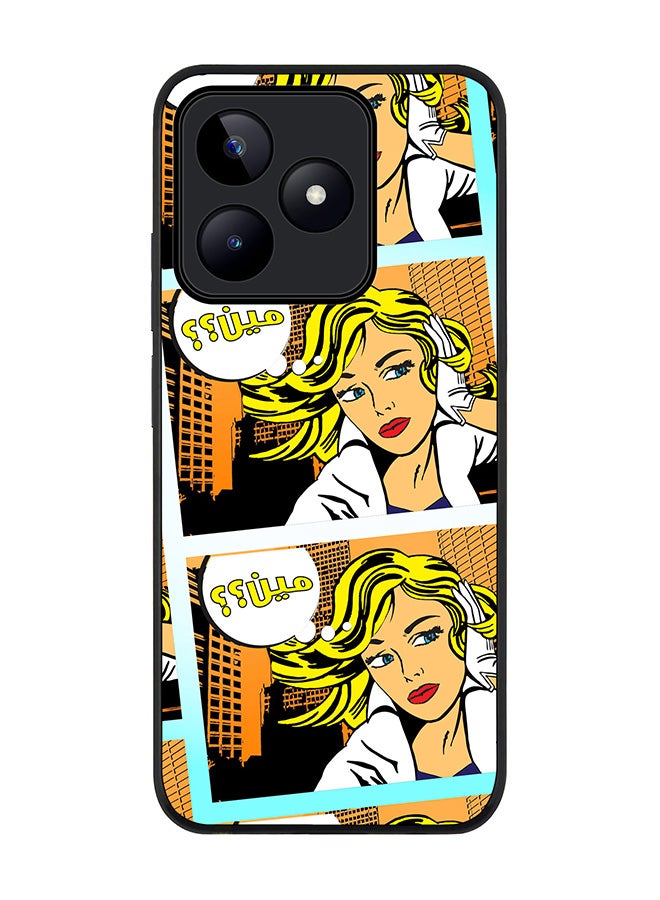 Stylizedd Rugged Black edge case for Realme C51 / Realme Note 50 4G, Slim fit Case Flexible Anti Drop TPU Gel Thin Cover - Meen (Comic Strip) - Image 1