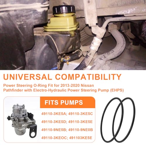 Antrys Power Steering Pump O-Ring Repair Kit for 2013-2020 Nissan Pathfinder EHPS, 49110-3KE5E Replacement O-Rings Fix Power Steering Leaks, Ensuring Stable and Reliable Steering Performance - 2 Pack - Image 2