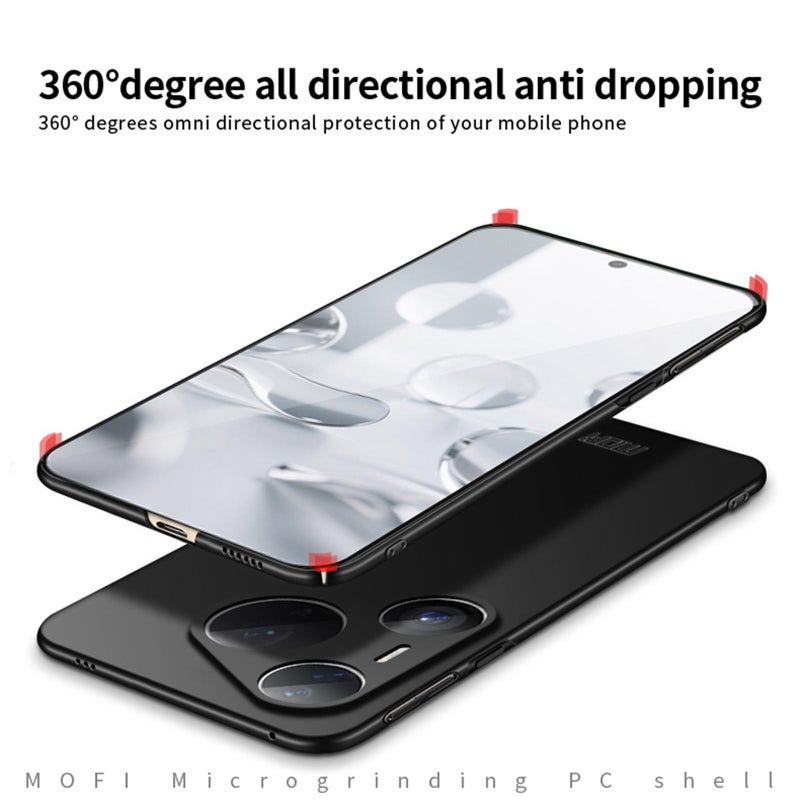 موفي جراب هاتف Huawei Pura 80 Ultra Micro-Frosted Pc فائق النحافة وصلب (أسود) - Image 4