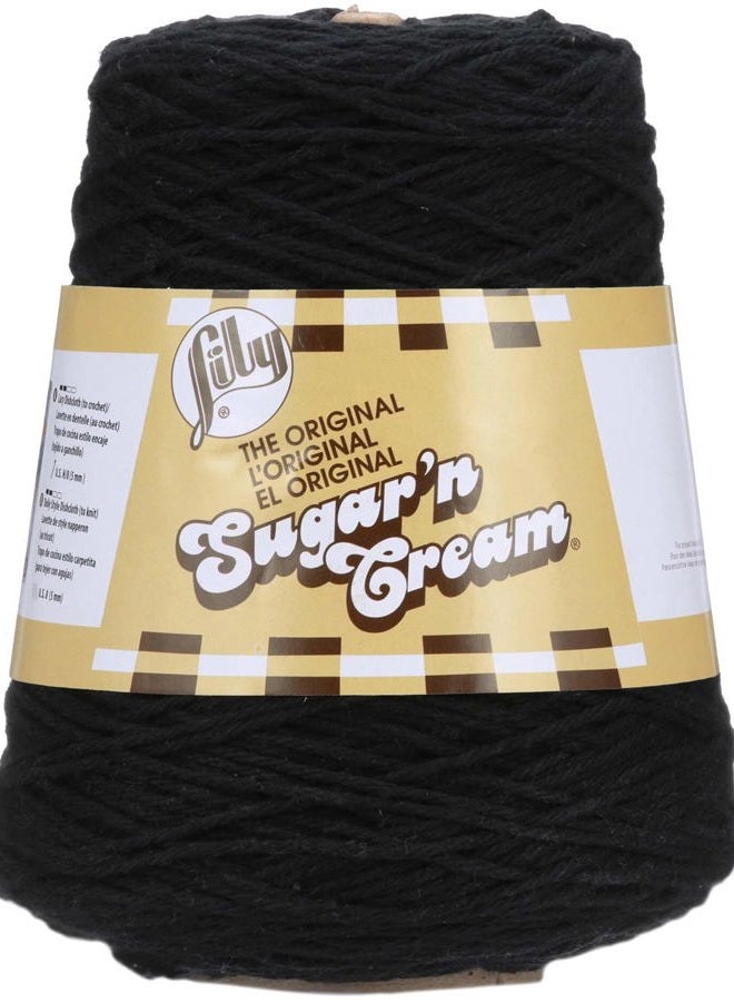 Lily خيوط قطنية سكر وكريمة، 14 أونصة، أسود، 1 مخروط - Image 1