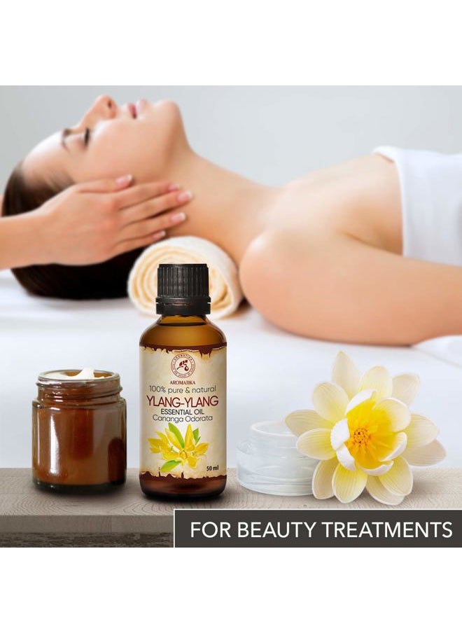 Aromatika - Ylang-Ylang Essential Oil 1.7 Fl Oz - Cananga Odorata - Madagaskar - 100% Pure & Natural Ylang Ylang Oil Best for Aromatherapy - Good Sleep - Beauty - Relaxation - Aroma Diffuser - Image 1