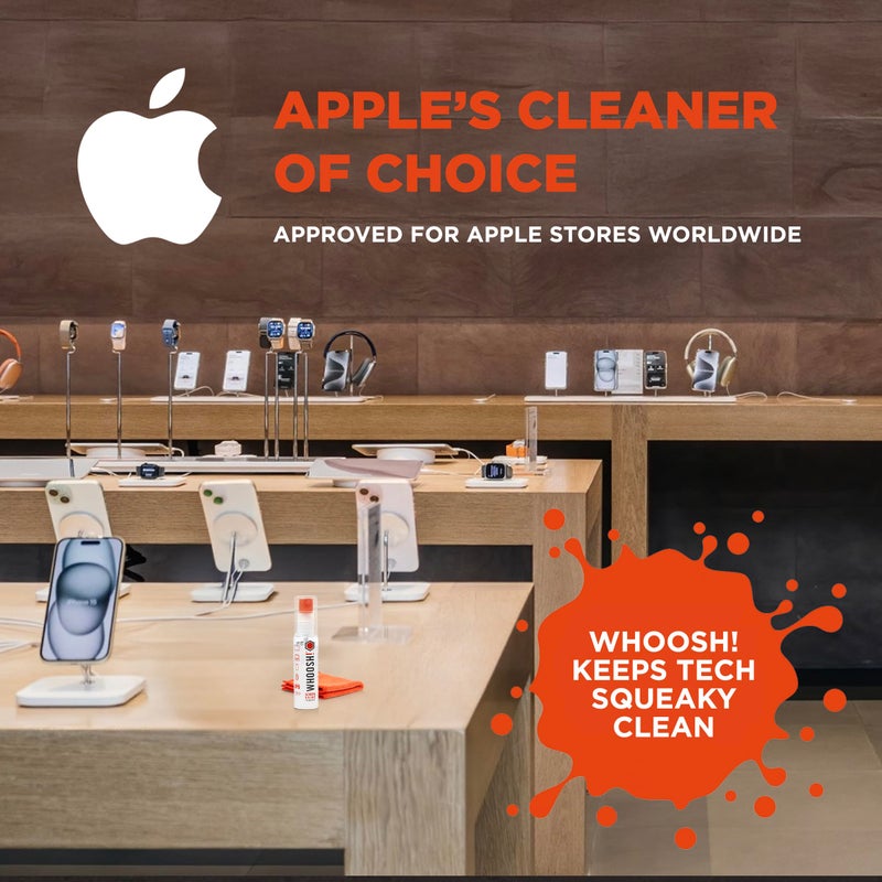 WHOOSH! Screen Shine Go XL - 3.4 fl oz with Microfiber Cloth - Powerful Streak-Free Screen Cleaner Spray and Wipe for MacBook, Laptop, Car, Eyeglasses & Phone - Sleek Bottle for Home, Work or Travel - Image 5