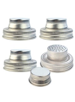 obmwang obmwang 4 Pack of Stainless Steel Mason Jar Shaker Lids Caps for Cocktail,Dredge Flour,Mix Spices,Sugar, Salt, Peppers and More or Shake Drinks Cocktail-Fits Any Regular Mouth Mason Jar Canning Jar  - Image 1