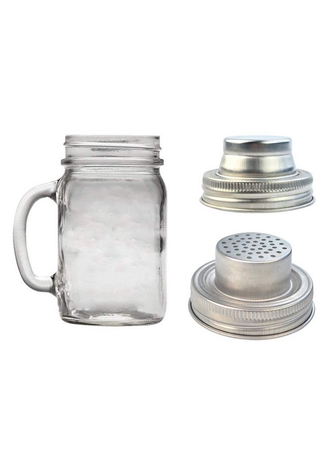 obmwang 4 Pack of Stainless Steel Mason Jar Shaker Lids Caps for Cocktail,Dredge Flour,Mix Spices,Sugar, Salt, Peppers and More or Shake Drinks Cocktail-Fits Any Regular Mouth Mason Jar Canning Jar - Image 2