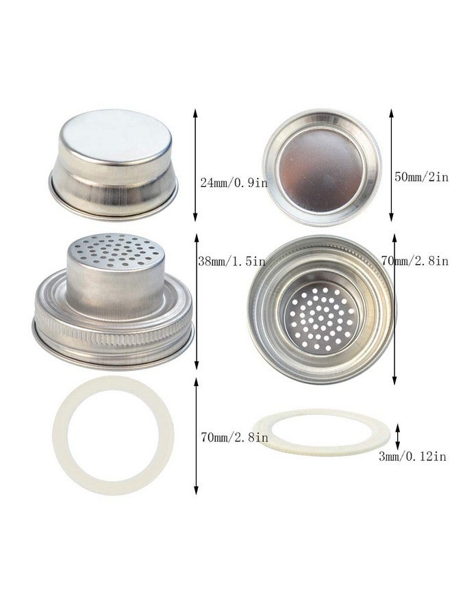 obmwang 4 Pack of Stainless Steel Mason Jar Shaker Lids Caps for Cocktail,Dredge Flour,Mix Spices,Sugar, Salt, Peppers and More or Shake Drinks Cocktail-Fits Any Regular Mouth Mason Jar Canning Jar - Image 4