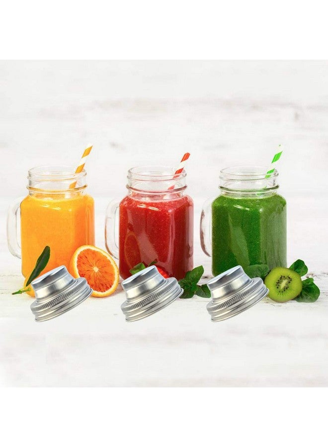 obmwang 4 Pack of Stainless Steel Mason Jar Shaker Lids Caps for Cocktail,Dredge Flour,Mix Spices,Sugar, Salt, Peppers and More or Shake Drinks Cocktail-Fits Any Regular Mouth Mason Jar Canning Jar - Image 3