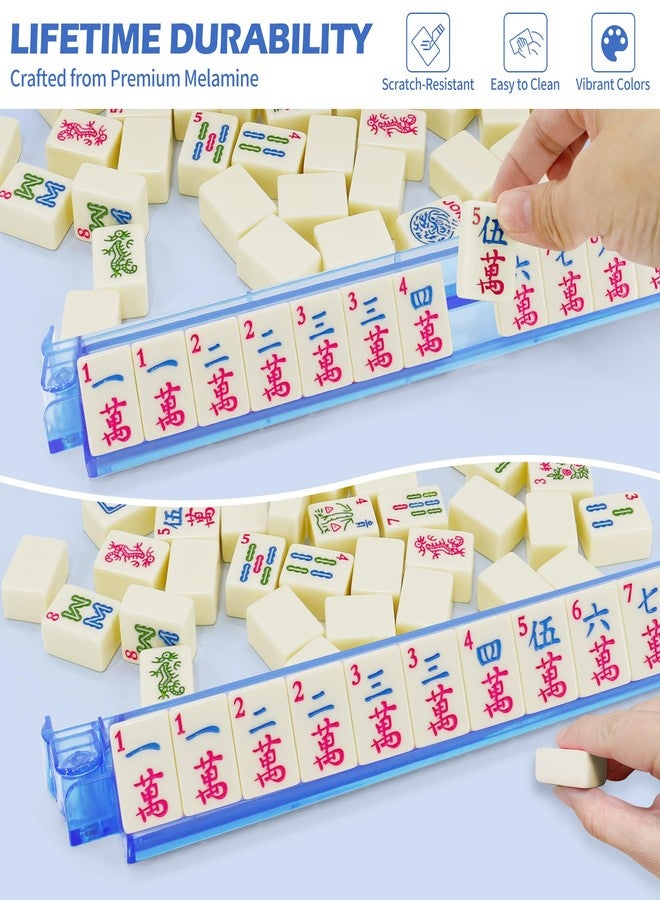 Jolitac American Mahjong Game Set, 166 Premium Tiles, Mahjong Tile Set with Sturdy Carrying Bag, Include Chips & Dice - Portable Travel Complete Mahjong Set for Adults & Beginners - Image 4