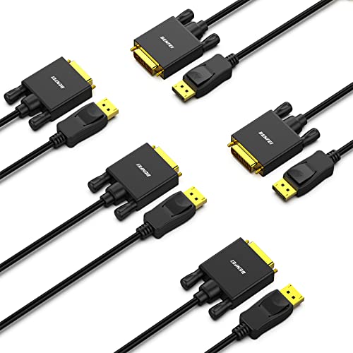 BENFEI 5 Pack DisplayPort to DVI 6 Feet Cable UniDirectional DisplayPort Computer to DVID Monitor Adapter 1080P60Hz Male to Male GoldPlated Cord Cable for Lenovo Dell HP and Other Brand - Image 1