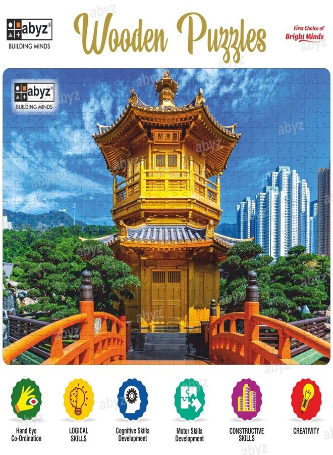 ABYZ Wooden Jigsaw Puzzle – The Chi Lin Nunnery, Hong Kong Playset for Fun Educational & Little Explorers, 500-Pieces Multicolor | Birthday Gift for (7 Plus Years) Age Kids. - Image 3