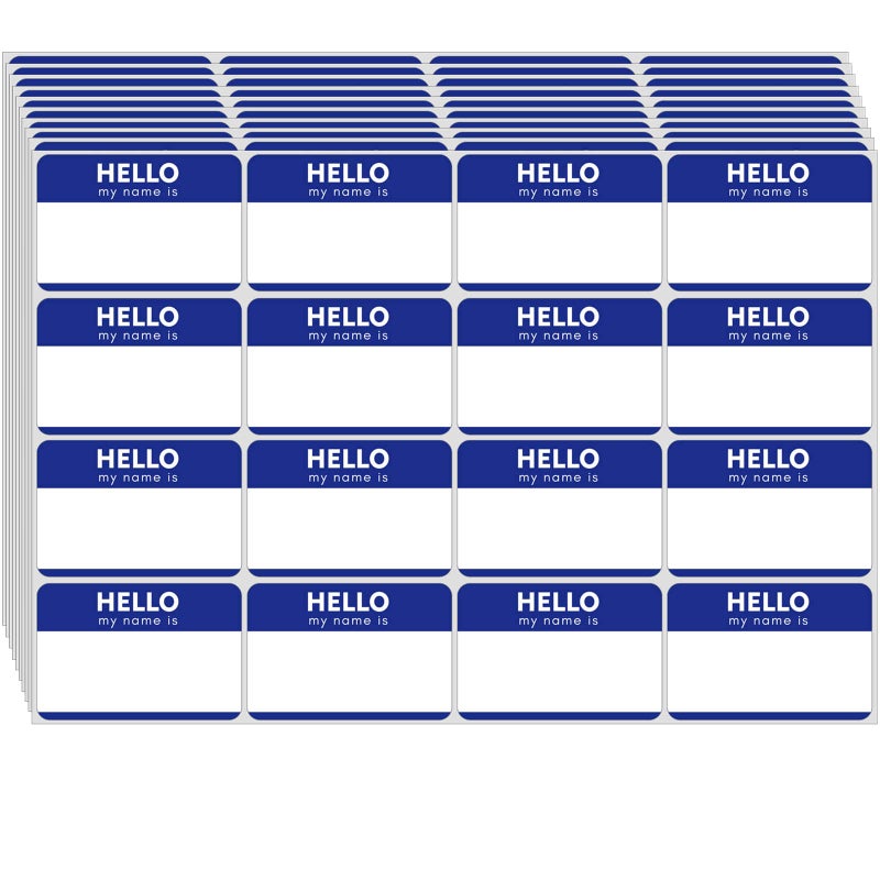 Zacool 480 Pcs Name Tag Stickers (3"x 2") Blue Hello My Name is Stickers Identification Badges, Easy Peel and Stick Name Tags for Themed Party, Family, Home, School, Office, Conferences - Image 1