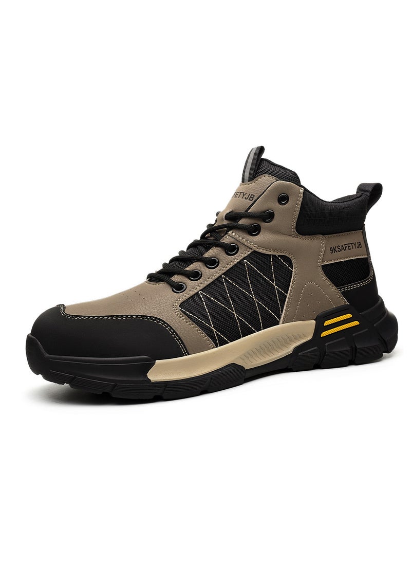 Men's Safety Shoes Steel Toe Boots Work Construction Shoes Lightweight Breathable Non-slip Indestructible Boots (42 EUR) - Image 1