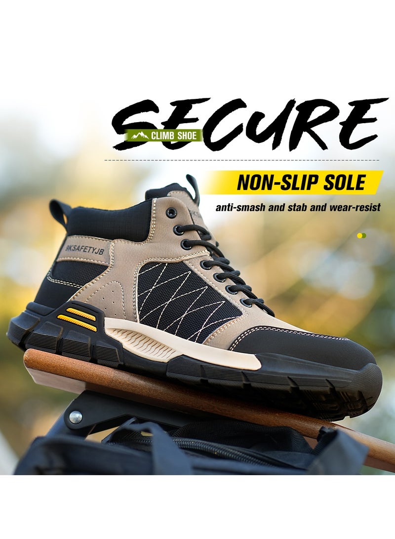 Men's Safety Shoes Steel Toe Boots Work Construction Shoes Lightweight Breathable Non-slip Indestructible Boots (42 EUR) - Image 2