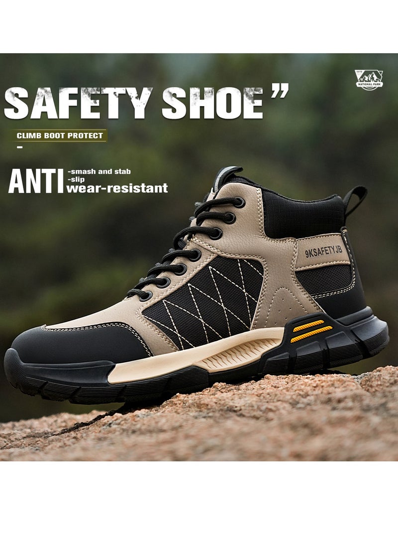 Men's Safety Shoes Steel Toe Boots Work Construction Shoes Lightweight Breathable Non-slip Indestructible Boots (42 EUR) - Image 3