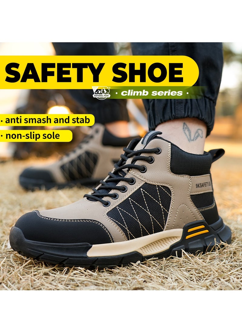 Men's Safety Shoes Steel Toe Boots Work Construction Shoes Lightweight Breathable Non-slip Indestructible Boots (42 EUR) - Image 5