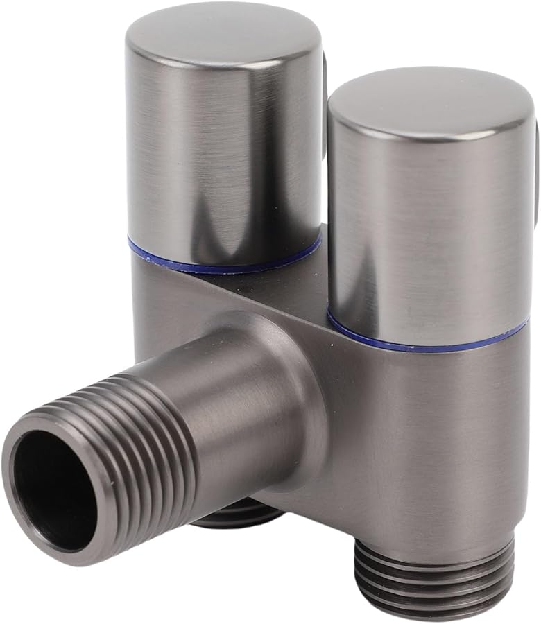 صمام زاوية مثبت على الحائط باللون الرمادي المعدني G1 2 بوصة تحكم مزدوج للمرحاض - Image 3