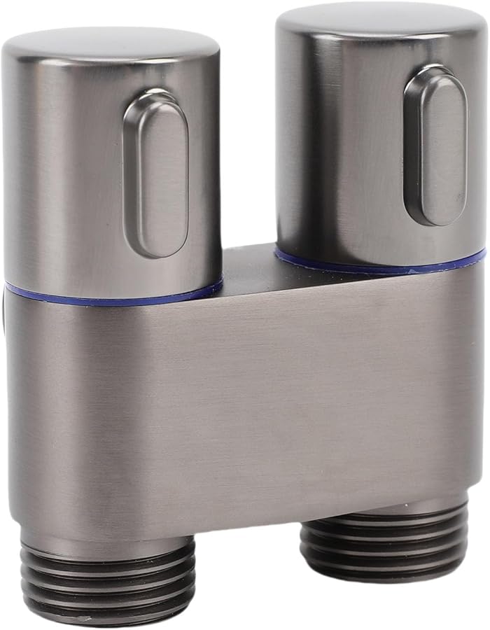 صمام زاوية مثبت على الحائط باللون الرمادي المعدني G1 2 بوصة تحكم مزدوج للمرحاض - Image 4