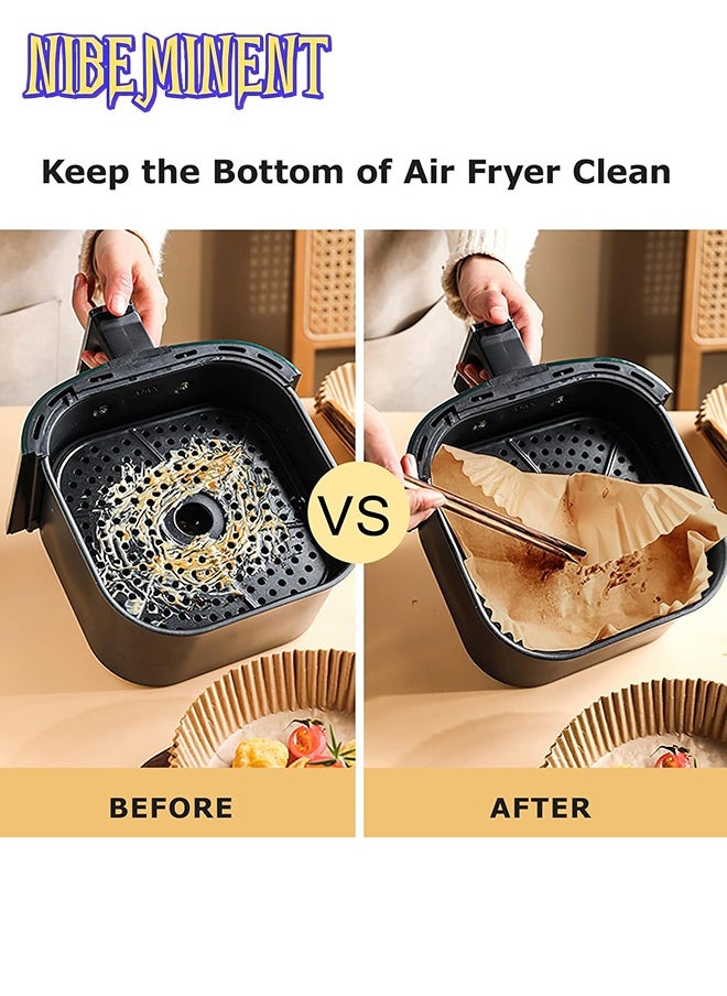 NIBEMINENT 100Pcs Air Fryer Disposable Paper Liner, Air Fryer Liners Square, Baking Paper for Air Fryer Water-proof,Parchment Paper for Baking Roasting Microwave,6.3 inch/16cm,Square  - Image 4