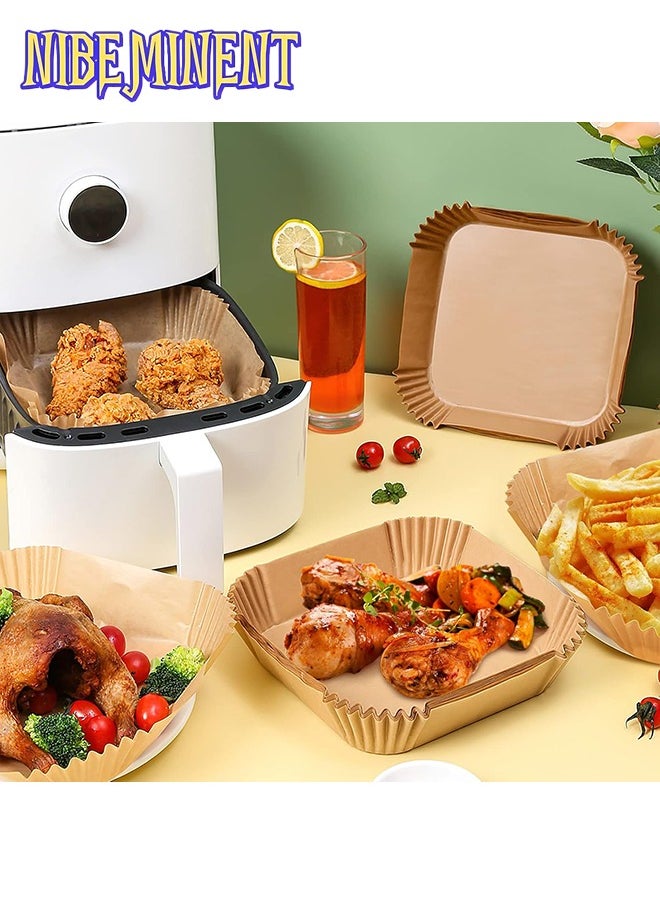 NIBEMINENT 100Pcs Air Fryer Disposable Paper Liner, Air Fryer Liners Square, Baking Paper for Air Fryer Water-proof,Parchment Paper for Baking Roasting Microwave,6.3 inch/16cm,Square  - Image 5