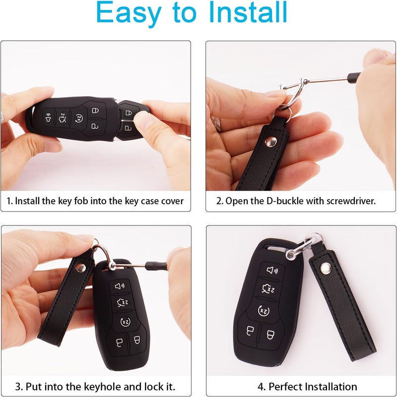 Koaudb Silicone Key Fob Cover for Ford Vehicles - Image 3