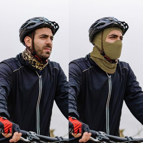 Qavctw Tactical Balaclava Mask Military Training Hooded Mask Shooting Full Face Mask Riding Hiking Paintball Fishing Hunting Head Wrap Mask Men Women Outdoor Breathable Headgear - Image 5
