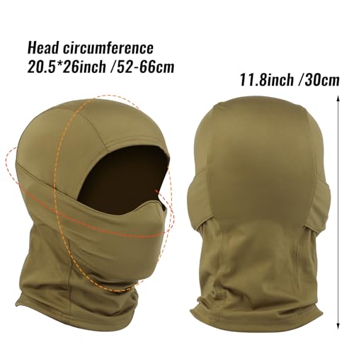 Qavctw Tactical Balaclava Mask Military Training Hooded Mask Shooting Full Face Mask Riding Hiking Paintball Fishing Hunting Head Wrap Mask Men Women Outdoor Breathable Headgear - Image 2