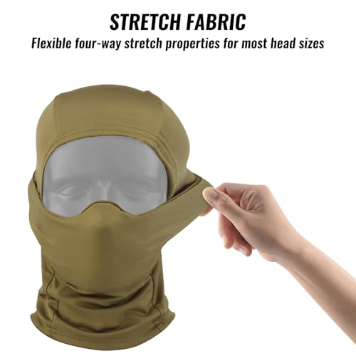 Qavctw Tactical Balaclava Mask Military Training Hooded Mask Shooting Full Face Mask Riding Hiking Paintball Fishing Hunting Head Wrap Mask Men Women Outdoor Breathable Headgear - Image 4