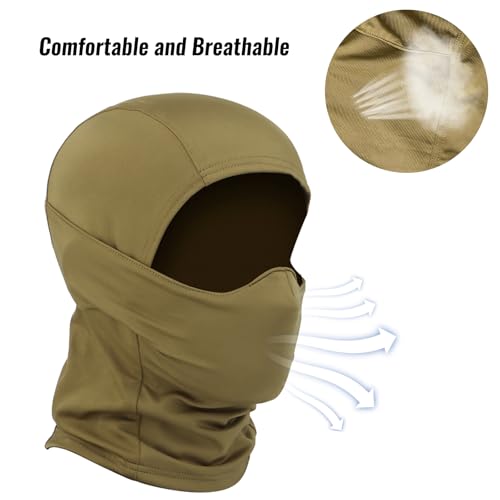 Qavctw Tactical Balaclava Mask Military Training Hooded Mask Shooting Full Face Mask Riding Hiking Paintball Fishing Hunting Head Wrap Mask Men Women Outdoor Breathable Headgear - Image 3