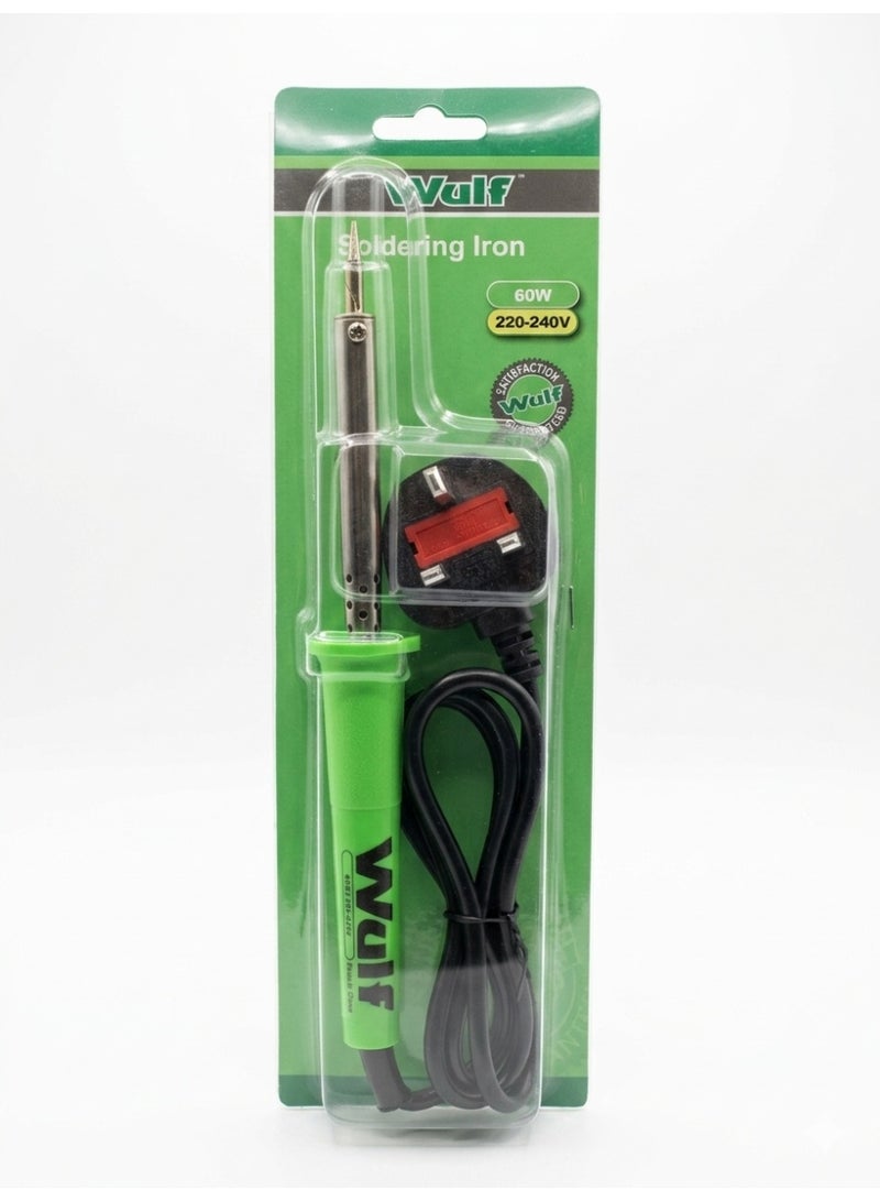 Wulf 60W Soldering Iron 220-240V Electric Soldering Tool with Heat Resistant Handle for Electronics Repair Circuit Board Welding DIY and Electrical Applications - Image 1