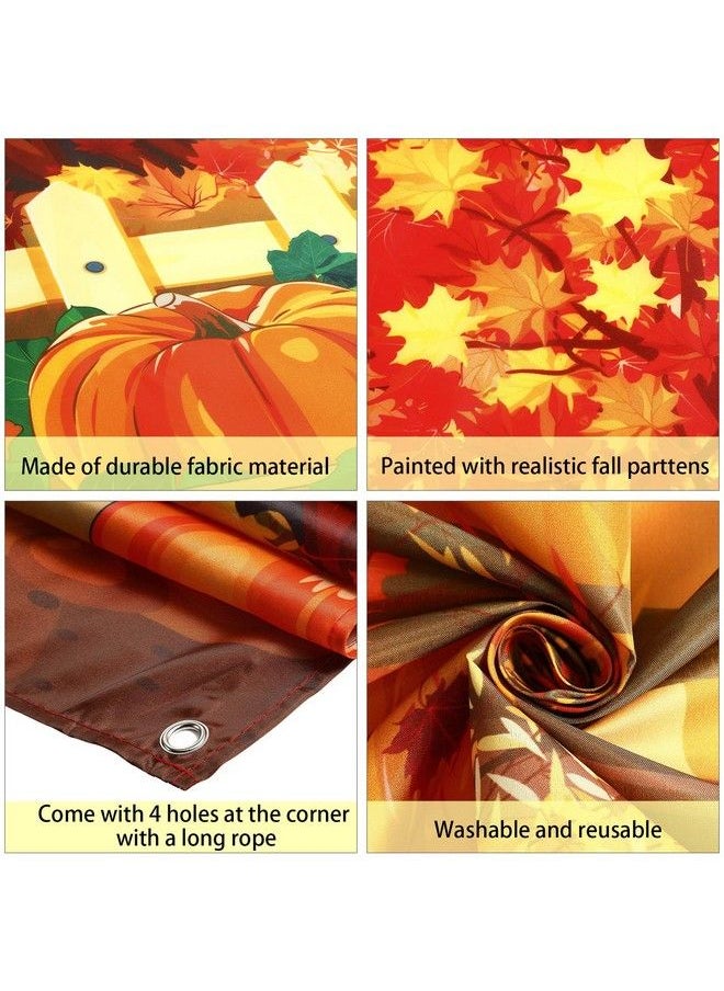 Blulu Thanksgiving Decoration Photo Backdrop Fall Maple Trees Door Cover Harvest Background For Thanksgiving Fall Harvest Party Decoration Supplies 6 X 3 Feet  - Image 5