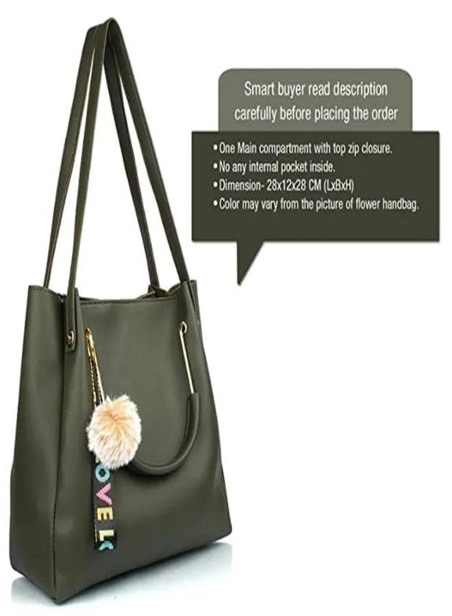 ARONPRO Fashion Women's PU Handbag Stylish Shoulder Bags- Green - Image 4