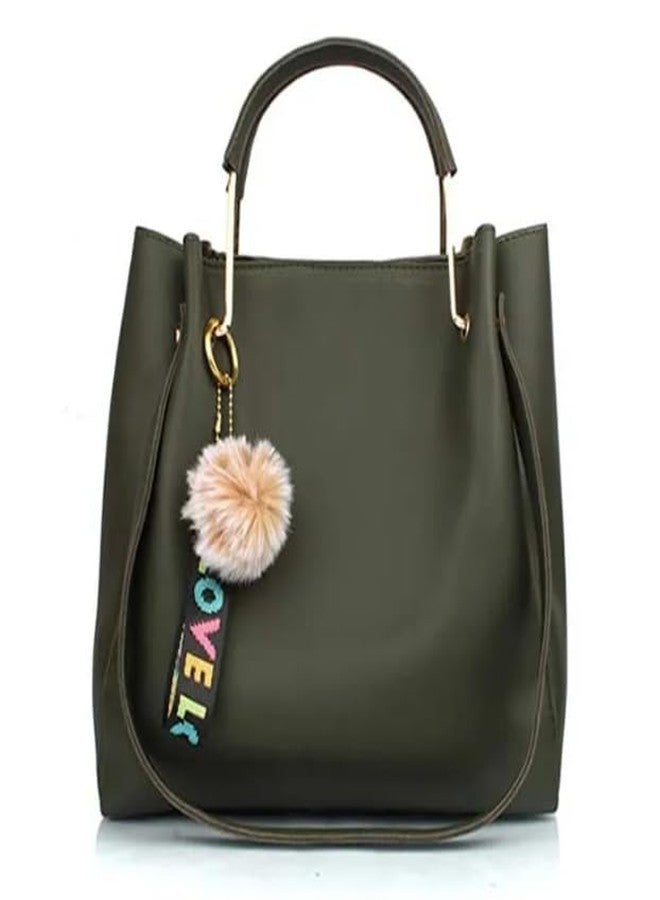 ARONPRO Fashion Women's PU Handbag Stylish Shoulder Bags- Green - Image 1