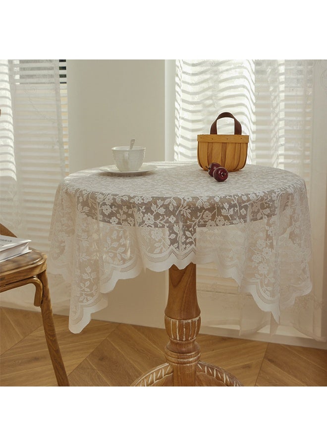 general Fashionable cotton tablecloth dustproof lace household dining table decoration cloth Square table round table can be used (size: 90*90cm) - Image 1