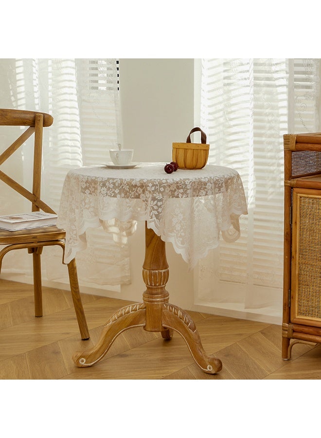 general Fashionable cotton tablecloth dustproof lace household dining table decoration cloth Square table round table can be used (size: 90*90cm) - Image 2