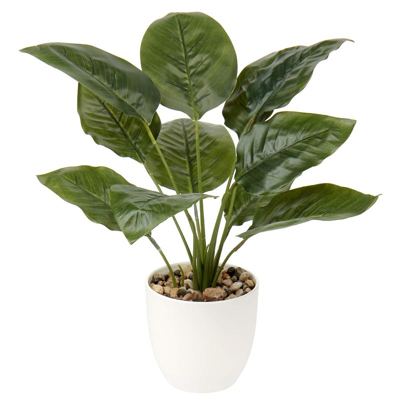Briful Fake Fern Plants 18 Fake Potted Plant Artificial Floor Plants with White Pot for Home Office Indoor Decoration Faux Fern Tropical Plants