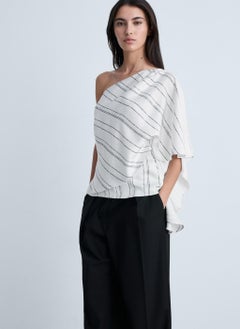 MANGO Asymmetrical Striped Blouse  - Image 3