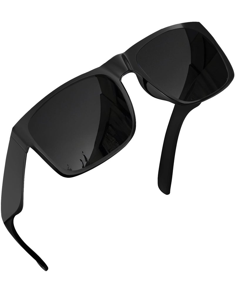 grinderPUNCH XL Super Dark Polarized Sunglasses Big Heads Wide Face, Extra Wide Oversized Lightweight Sunglasses for Sports Driving Glasses, Large Face Fit Blackout Sunglasses - Image 1