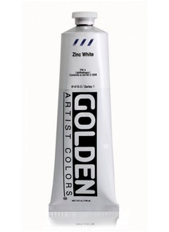 Golden 5 Oz Heavy Body Acrylic Color Paints Color: Zinc White  - Image 1