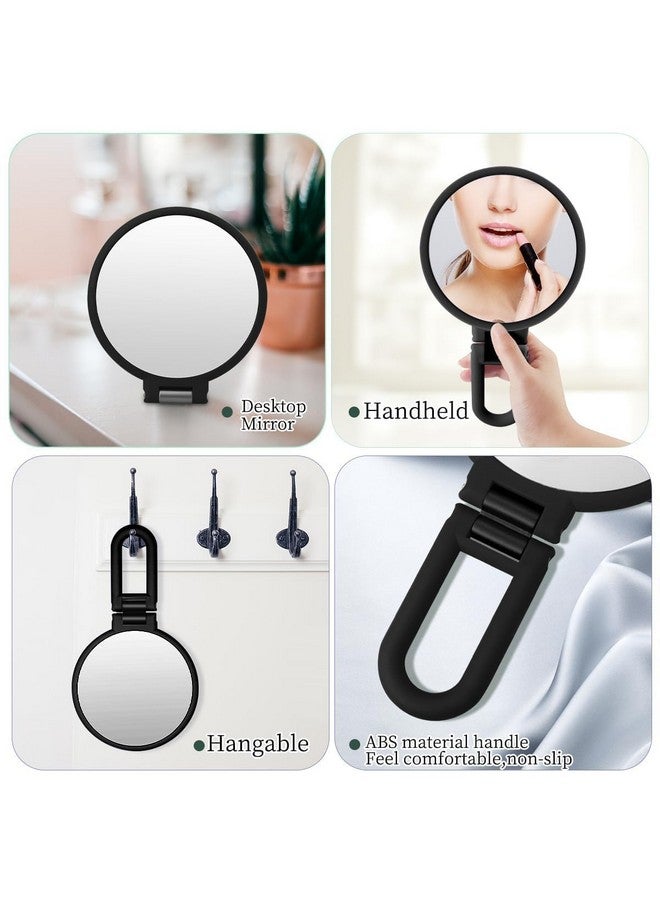 Click Charm Foldable Handheld Makeup Mirror with Double Side Folding Hand Mirror - Magnification and True Image Makeup Mirror fro Women with Adjustable Handle - Image 5