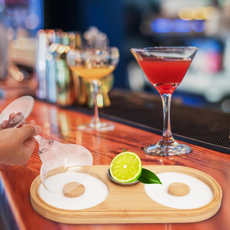 Bamboo Wood Glass Rimmer, Bartender Tool for Cocktail and Margarita, Sugar and Salt Rimmer Cocktail Salt Dipper - Image 5