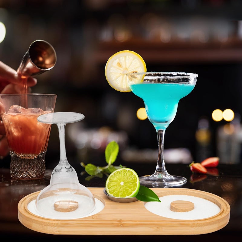 Bamboo Wood Glass Rimmer, Bartender Tool for Cocktail and Margarita, Sugar and Salt Rimmer Cocktail Salt Dipper - Image 4