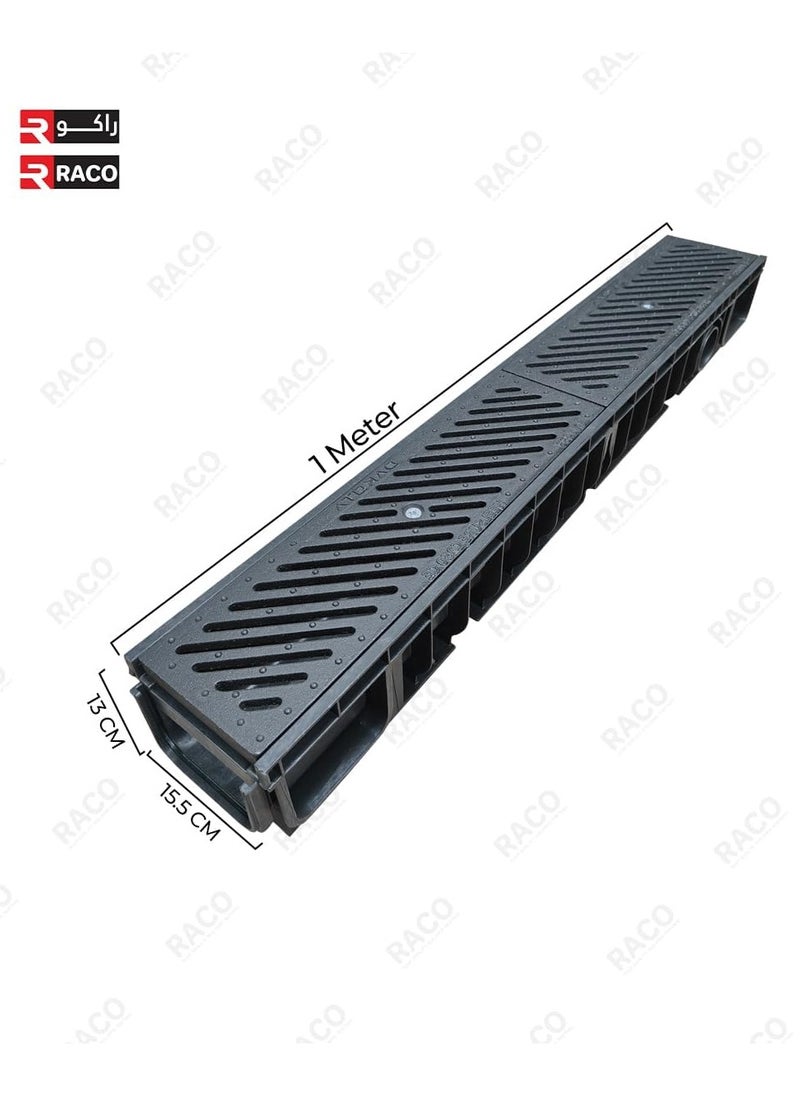 RACO RACO Floor Grating | Drainage Channel Grate for Garage, Water Rain Storm, Shower, Wet Room, Garden, Driveway – 1Mtr Length (Cast Iron)  - Image 4